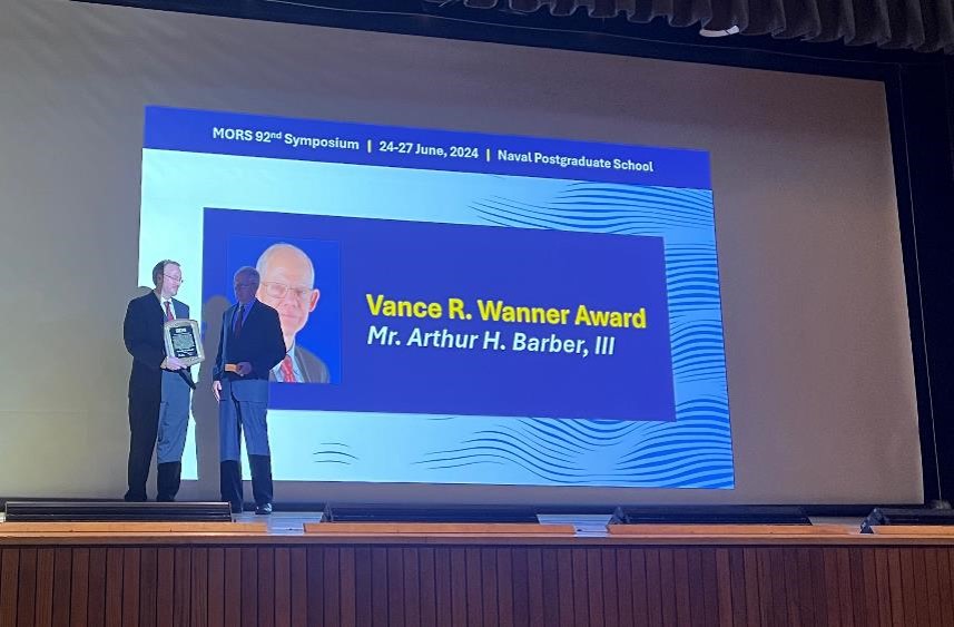 SPA Chief Analyst Arthur "Trip" Barber receives MORS Wanner Award for career-long contributions to the field of military operations research