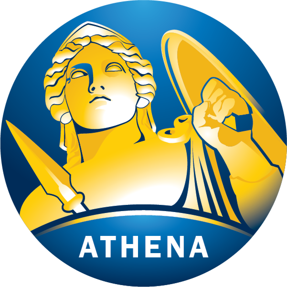 SPA's Athena logo for a user-friendly software application integrating geospatial, infrastructure, and operational data to facilitate turn-based wargames and enhance mission planning efforts