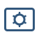 An icon depicting a gear on a screen