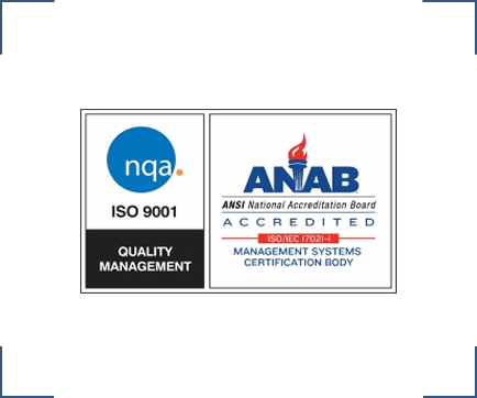 ISO 9001 Certification and ANAB Accreditation logos