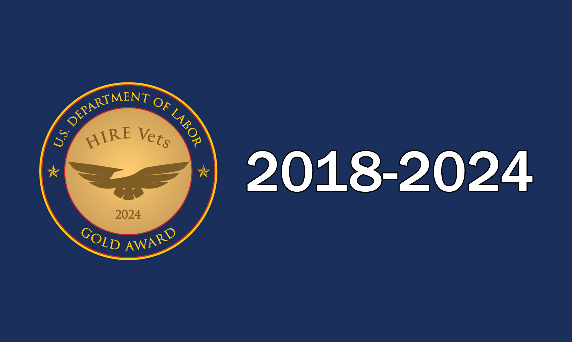 SPA Press Release for earning the HIRE Vets Gold award from 2018-2024