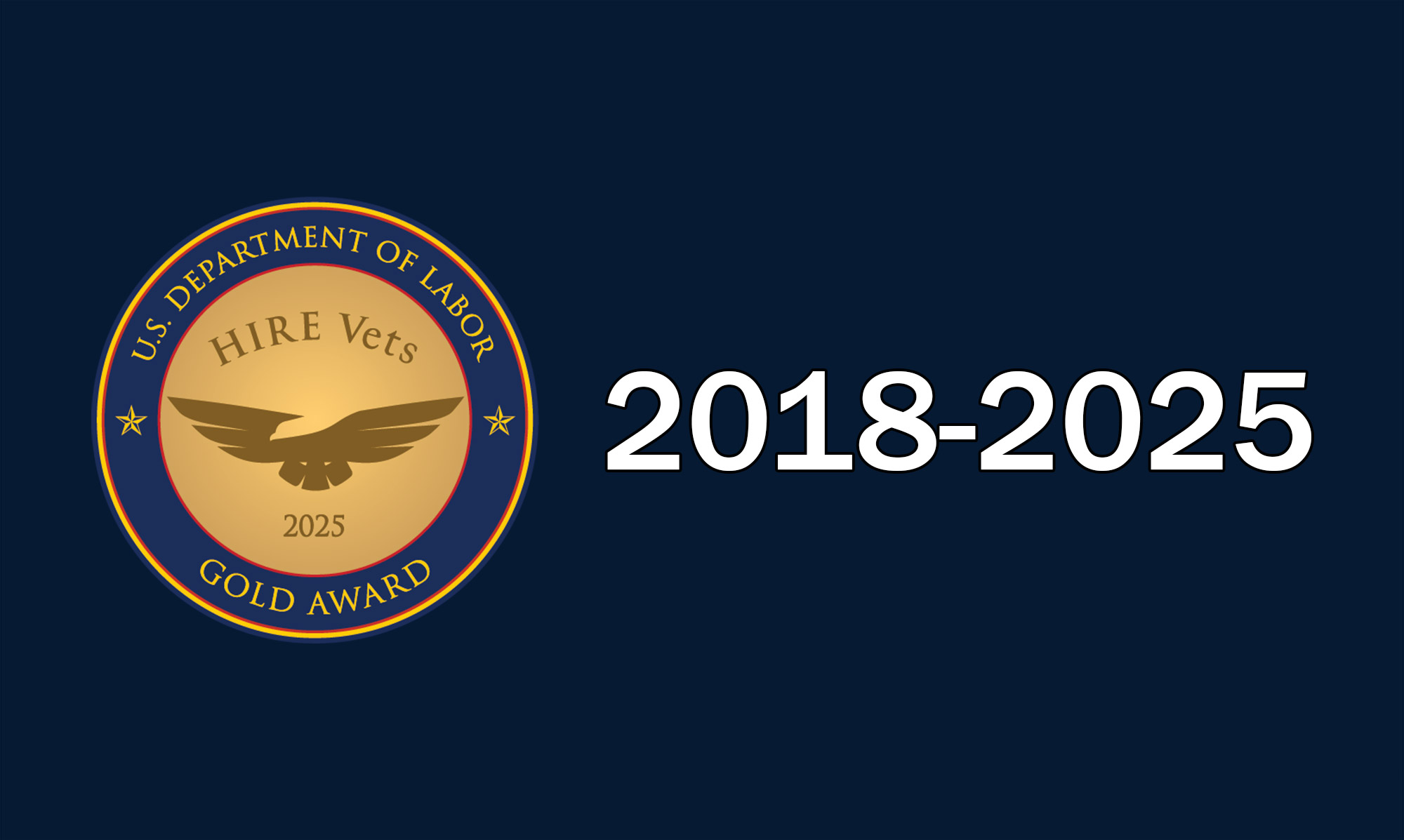 SPA Press Release for earning the HIRE Vets Gold award from 2018-2025