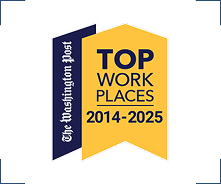 SPA badge for earing The Washington Post Top Work Places award from 2014-2025
