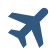 An icon depicting an airplane