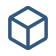 An icon depicting a cube or package