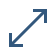 An icon depicting arrows opening to full screen