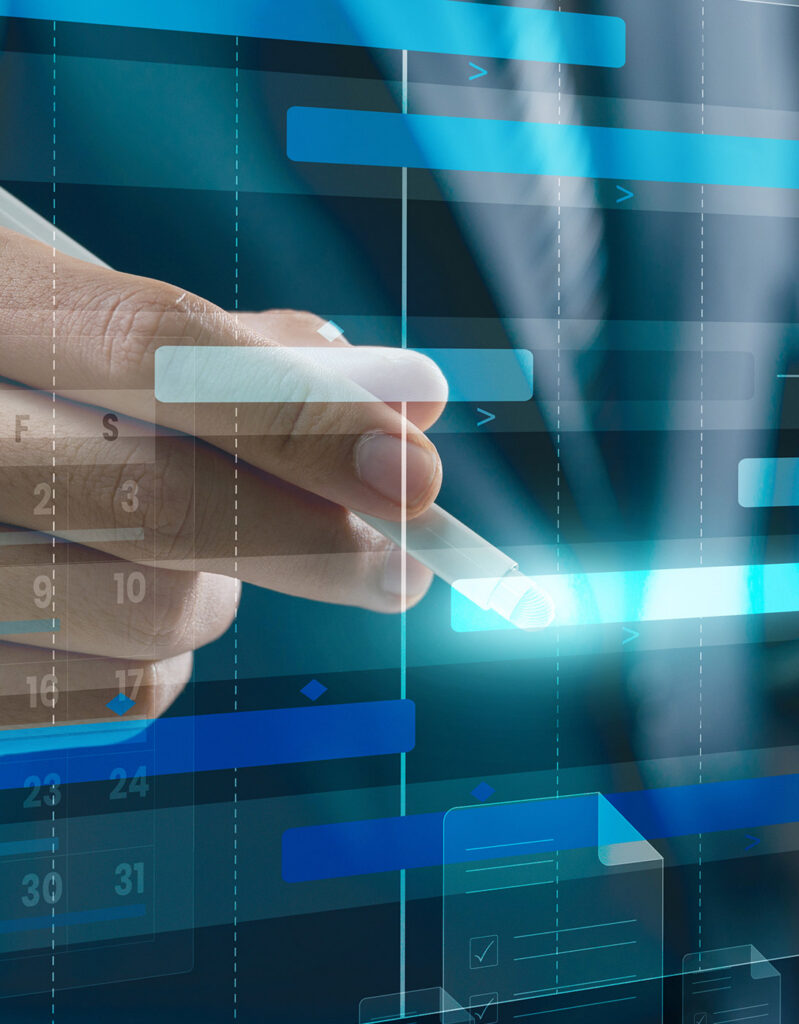 A stock image depicting a Gantt chart to symbolize digital program management