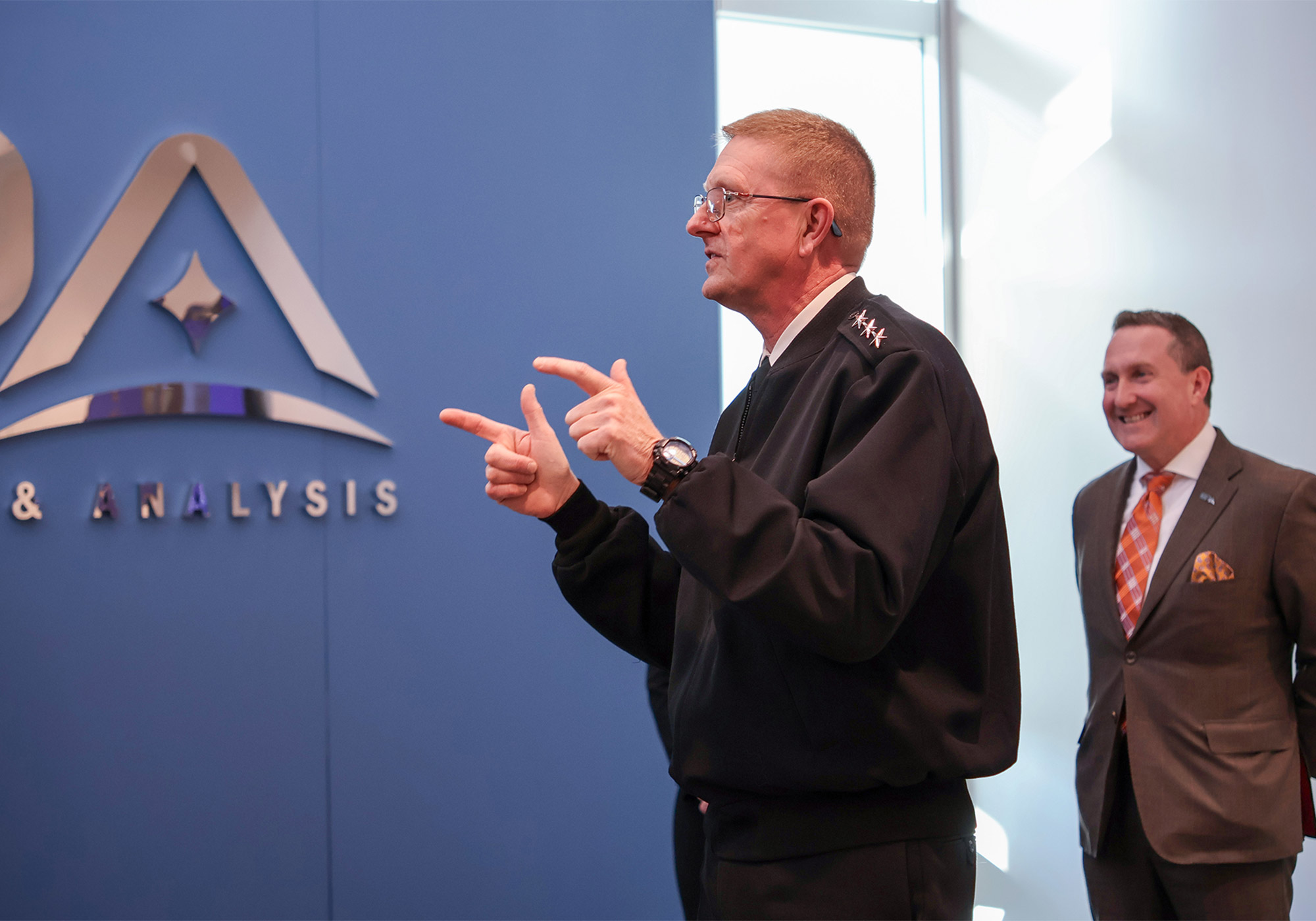 Director of Strategic Systems Programs (SSP) VADM Johnny Wolfe Jr. commemorates the opening of the new Maritime Plaza Collaboration Space. He led the event with remarks highlighting this significant milestone and the collective efforts of the team that brought the space to life.