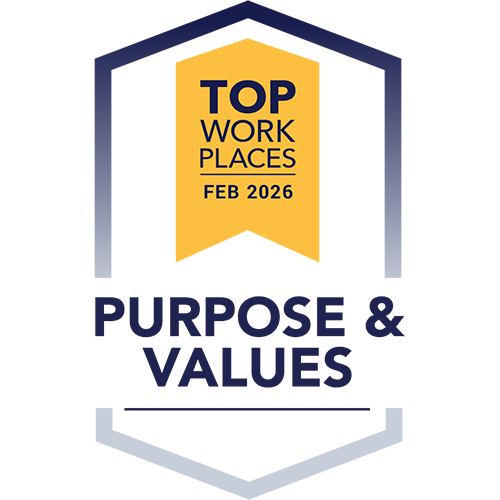 2026 Top Workplace Award - Purpose & Values